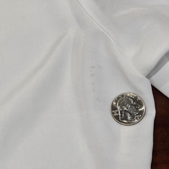 Coquette Elisabeth Williams M, Vintage White Button-up  Blouse w/ Lace Detailing - Picture 6 of 10